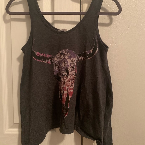 Kira gray BoHo crop top - Picture 3 of 3